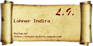 Lohner Indira névjegykártya